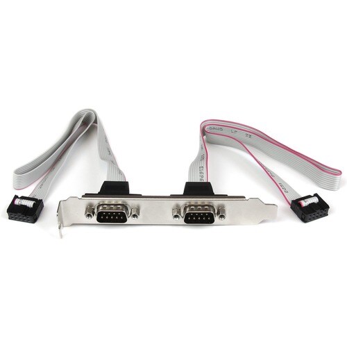 StarTech.com 2 Port 16in DB9 Serial Port Bracket to 10 Pin Header - Serial/IDC for Motherboard, POS Device - 16" - 1 Pack 