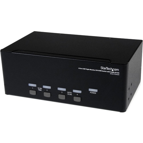 StarTech.com Switch KVM DVI USB per monitor triplo a 4 porte con audio e hub USB 2.0 - 4 Computer - WUXGA - 1920 x 1200 - 