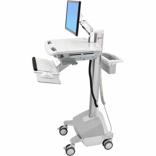 Ergotron StyleView Medical Trolley - 14.06 kg Capacity - 4 Casters - Plastic, Aluminium - x 1282.7 mm Height - Grey