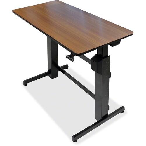 Ergotron WorkFit-D, Sit-Stand Desk (Walnut Surface) - Rectangle Top - 47.60" Table Top Width x 23.50" Table Top Depth - St