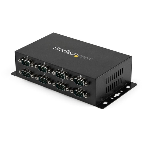 StarTech.com USB to Serial Adapter Hub - 8 Port - Industrial - Wall Mount - Din Rail - COM Port Retention - FTDI USB to RS