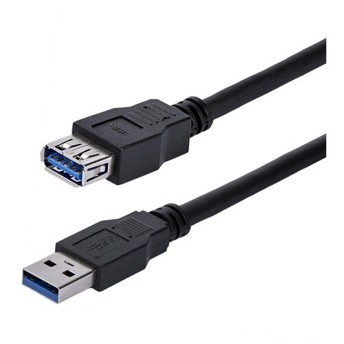 StarTech.com 1m Black SuperSpeed USB 3.0 Extension Cable A to A - Male to Female USB 3 Extension Cable Cord 1 m - First En