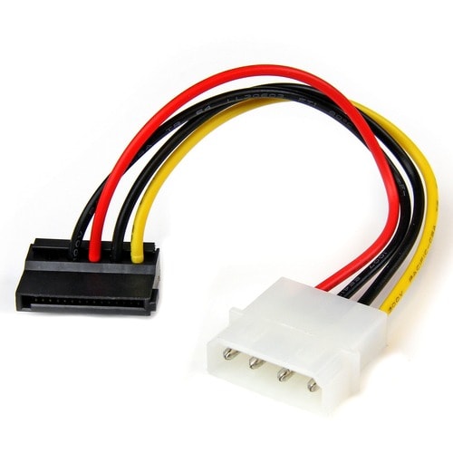 StarTech.com 15cm (6 in.) 4 Pin Molex to Left Angle SATA Power Cable Adapter - LP4 Molex to SATA Power Adapter - For SATA 