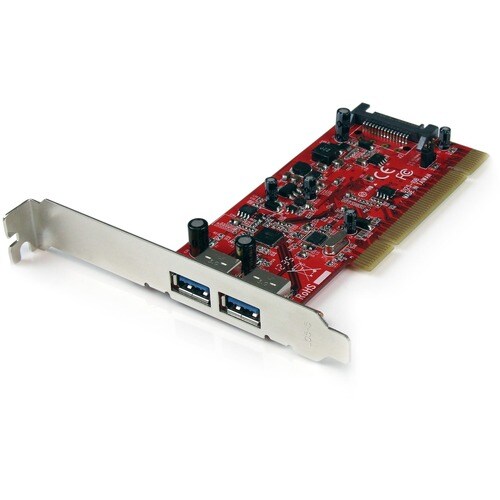 StarTech.com Scheda adattatore USB 3.0 SuperSpeed PCI a 2 porte con alimentazione SATA - 2 Total USB Port(s) - 2 USB 3.0 P