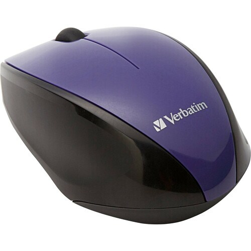 Verbatim Wireless Notebook Multi-Trac Blue LED Mouse - Purple - Blue Optical - Wireless - Radio Frequency - 2.40 GHz - Pur