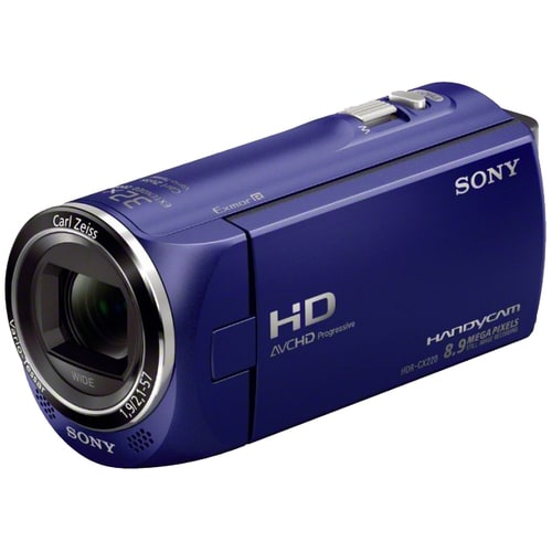 Sony Handycam HDR-CX220/L Digital Camcorder - 2.7" LCD Screen - 1/5.8" Exmor R CMOS - Full HD - Blue - 16:9 - 2.3 Megapixe
