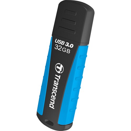 Transcend 32GB JetFlash 810 USB 3.0 Flash Drive - 32 GB - USB 3.0 - Black, Blue, Green - Lifetime Warranty