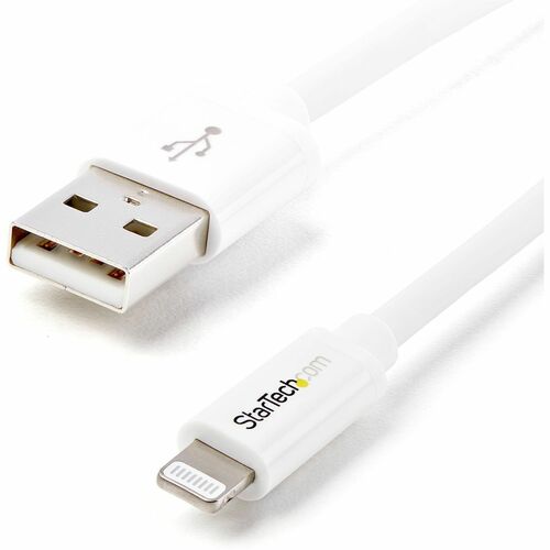 StarTech.com 2m (6ft) Long White Apple® 8-pin Lightning Connector to USB Cable for iPhone / iPod / iPad - First End: 1 x T