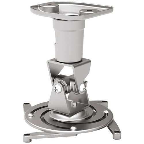Amer Mounts Universal Ceiling Projector Mount - Silver - Supports up to 30lb load, 360 degree rotation, 180 degree tilt