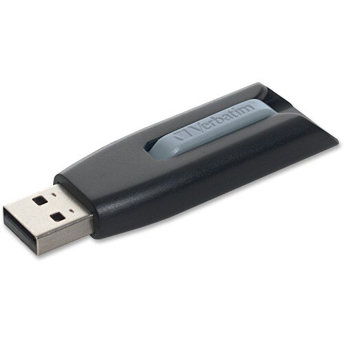 Verbatim Store 'n' Go V3 64 GB USB 3.2 (Gen 1) Type A Flash Drive - Black, Grey - 80 MB/s Read Speed - 25 MB/s Write Speed