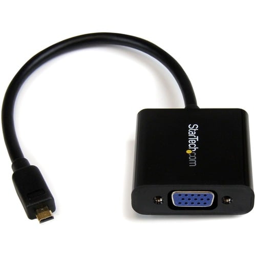 StarTech.com Adaptador Conversor de Vídeo Micro HDMI® a VGA - 1920x1200 - Activo - Cable - Admite hasta1920 x 1200 - Negro