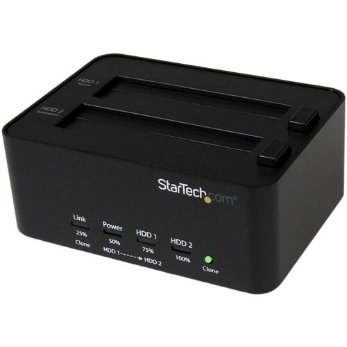 StarTech.com Dual Bay Hard Drive Duplicator and Eraser, Standalone SATA HDD/SSD Cloner and Disk Eraser, USB 3.0 to SATA Do