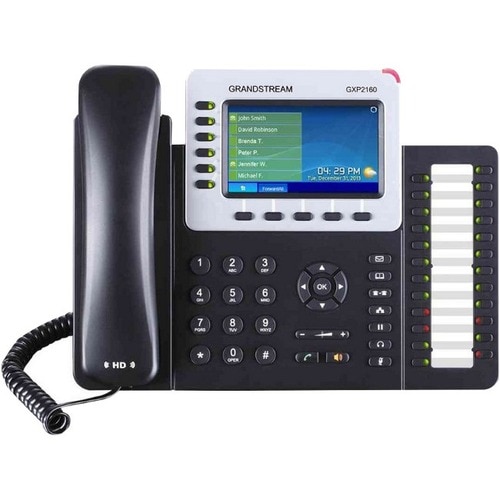 Grandstream GXP2160 IP Phone - Corded/Cordless - Corded - Bluetooth - Desktop, Wall Mountable - Black - 6 x Total Line - V