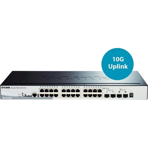 D-Link SmartPro DGS-1510 DGS-1510-28P 28 Ports Manageable Ethernet Switch - Gigabit Ethernet, 10 Gigabit Ethernet - 10/100