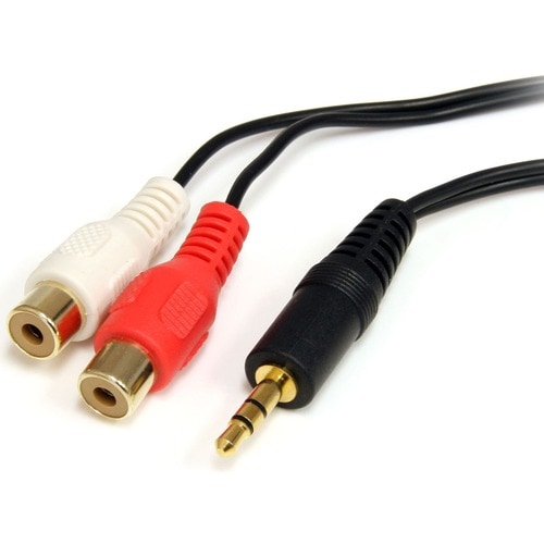StarTech.com Startech RCA Audio Cable - 6ft - 1 x 3.5mm, 2 x RCA - Audio Cable External - Black - First End: 1 x Mini-phon