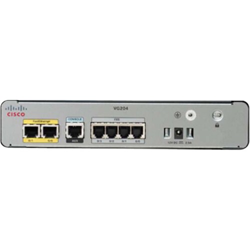 Cisco VG204XM VoIP Gateway - 2 x RJ-45 - 4 x FXS - USB - Management Port - Fast Ethernet