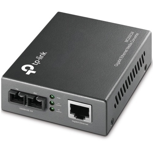 Convertidor de medios, TP-link, MC200CM, Multi-modo Gigabit, 1 puerto SC/UPC, 1 puerto Rj45, convierte el cable de fibra 1