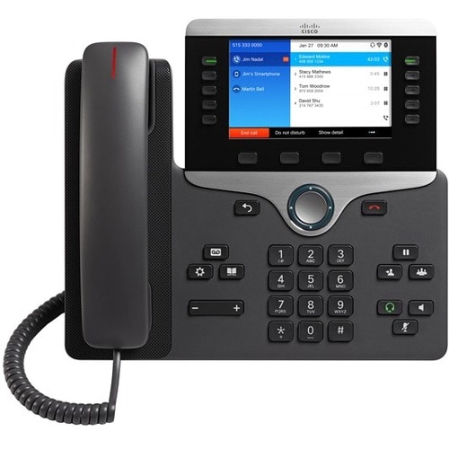Cisco 8861 IP Phone - Corded/Cordless - Corded - Bluetooth - Wall Mountable, Desktop - Black - 5 x Total Line - VoIP - Enh