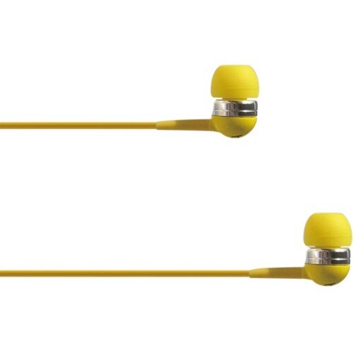4XEM Ear Bud Headphone Yellow - Stereo - Mini-phone (3.5mm) - Wired - 16 Ohm - 20 Hz - 18 kHz - Earbud - Binaural - In-ear