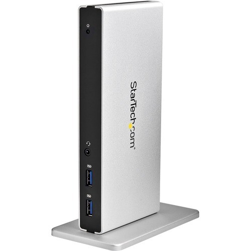 StarTech.com Dual Monitor USB 3.0 Docking Station w/ DVI to VGA & HDMI Adapters, 5x USB 3.0 & Audio - Vertical DVI Dock fo