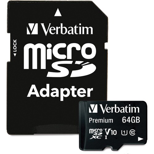 Verbatim 64 GB Class 10/UHS-I (U1) microSDXC - 1 Pack - TAA Compliant - 70 MB/s Read