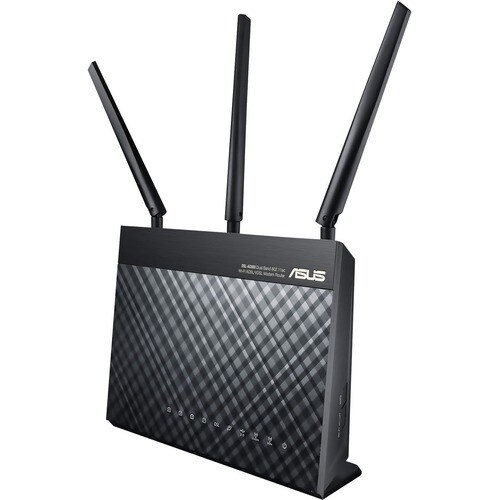 Asus DSL-AC68U IEEE 802.11ac ADSL2+, Ethernet Modem/Wireless Router - 2.40 GHz ISM Band - 5 GHz UNII Band - 3 x Antenna(3 