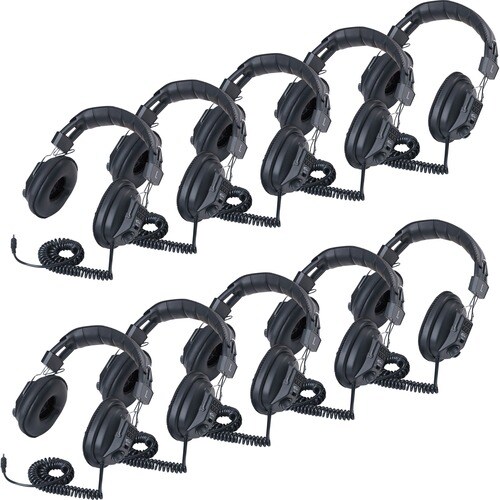Califone 3068AV-10L Switchable Headphones Classpack - Stereo - Black - Mini-phone (3.5mm) - Wired - 36 Ohm - Over-the-head