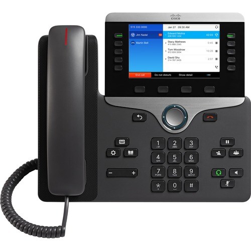 Cisco 8841 IP Phone - Corded - Corded - Wall Mountable - Charcoal - 5 x Total Line - VoIP - Unified Communications Manager