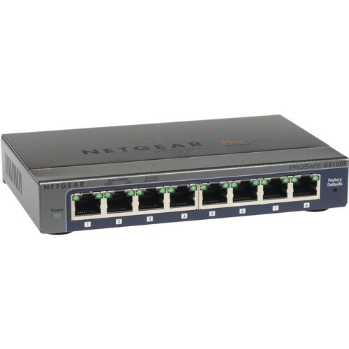 Netgear Prosafe Plus 8-Port Gigabit Ethernet Switch - 8 Ports - 10/100/1000Base-T - 2 Layer Supported - Desktop, Wall Moun