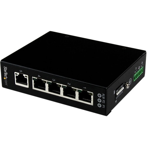 StarTech.com Switch Conmutador Industrial Ethernet Gigabit No Gestionado de 5 Puertos RJ45 de Montaje en Pared o Carril DI