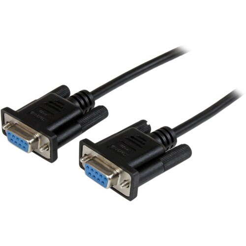 StarTech.com 2m Black DB9 RS232 Serial Null Modem Cable F/F - DB9 Female to Female - 9 pin RS232 Null Modem Cable - 2 mete