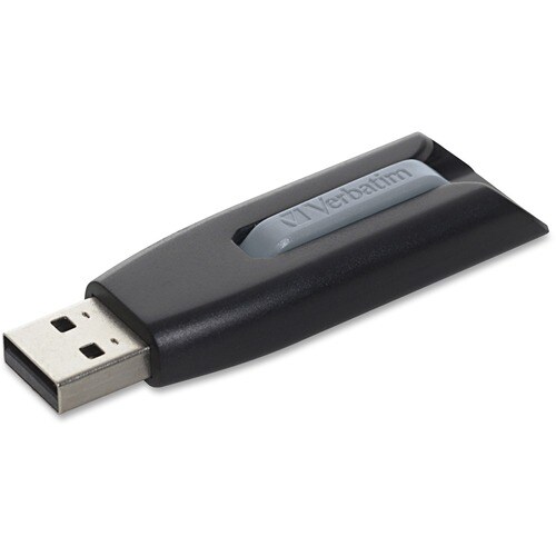 Verbatim Store 'n' Go V3 USB 3.0 Drive - 256 GB - USB 3.0 - 120 MB/s Read Speed - 25 MB/s Write Speed - Gray - Lifetime Wa