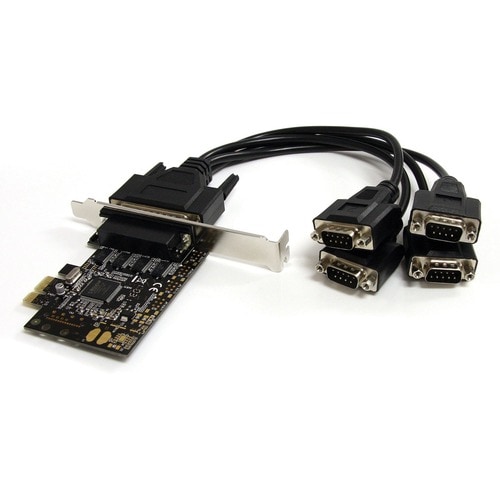 StarTech.com Multiport Serial Adapter - TAA Compliant - PCI Express x1 - 4 x DB-9 RS-232 - Serial, Via Cable - 1.95 Mbit/s