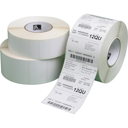Zebra CryoCool Barcode Label - 30 mm Width x 15 mm Length - Permanent Adhesive - Thermal Transfer - White - Polypropylene,