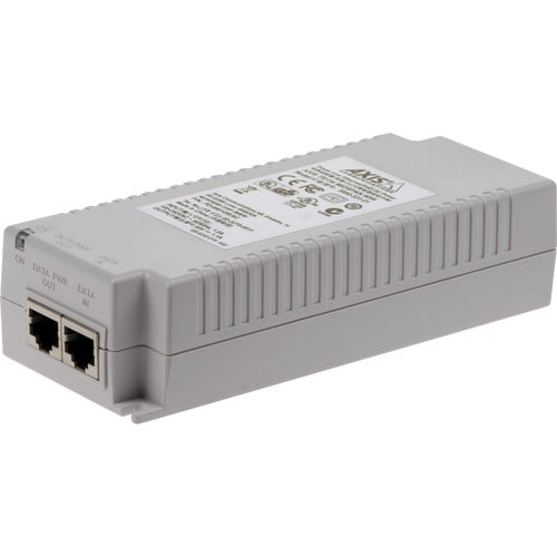 AXIS T8134 60 W Midspan - 120 V AC, 230 V AC Input - 1 x 10/100/1000Base-T Output Port(s) - 60 W - Wall/Shelf/DIN Rail-mou