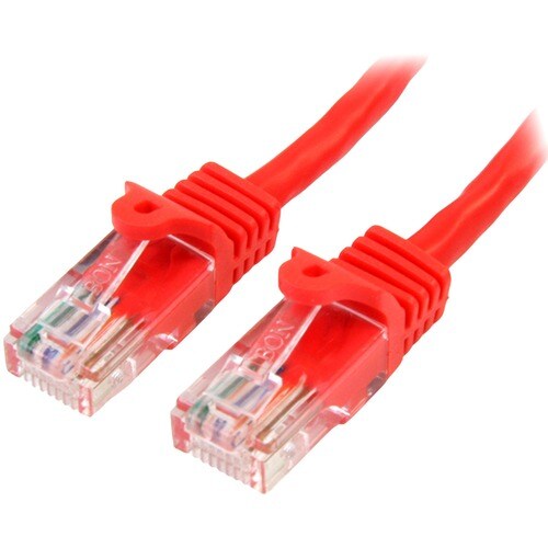 StarTech.com 2 m Red Cat5e Snagless RJ45 UTP Patch Cable - 2m Patch Cord - Ethernet Patch Cable - RJ45 Male to Male Cat 5e