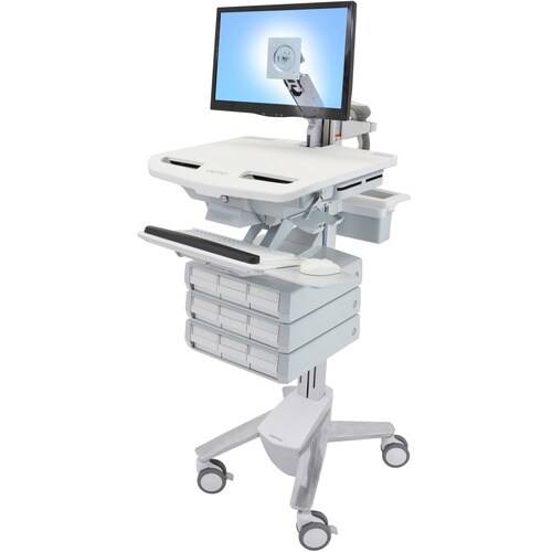 Ergotron StyleView SV43 Display Stand - Up to 61 cm (24") Screen Support - 16.78 kg Load Capacity - 128.3 cm Height x 44.5