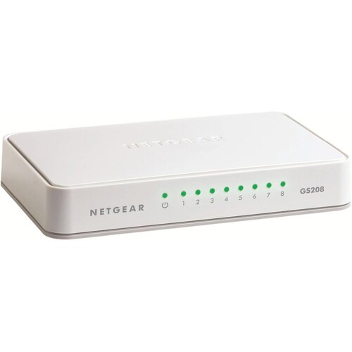 Netgear GS208 8 Ports Ethernet Switch - 2 Layer Supported - Desktop
