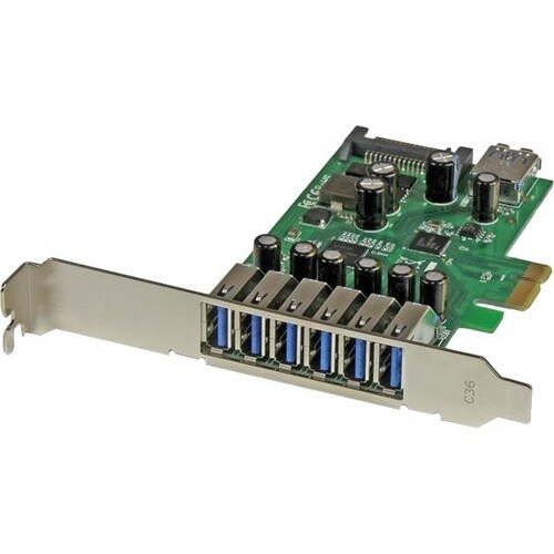StarTech.com Adaptador tarjeta PCI Express de 7 puertos USB 3.0 con perfil bajo o completo - 7 Total USB Port(s) - 7 USB 3