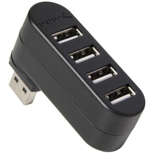 Sabrent Mini 4-Port USB 2.0 Rotating Hub - USB - External - 4 USB Port(s) - 4 USB 2.0 Port(s) - PC, Mac