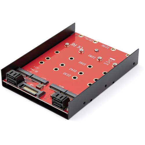 StarTech.com 4x M.2 SATA mounting adapter for 3.5in drive bay - mount four M.2 NGFF SATA-based SSDs into one 3.5" drive bay