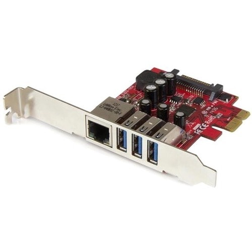 StarTech.com 3 Port PCI Express USB 3.0 Card + Gigabit Ethernet - Fits Standard & Low-Profile PCs - UASP Supported - Optio