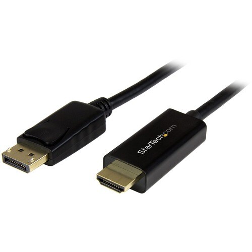 StarTech.com DisplayPort to HDMI Cable - 6ft / 2m - 4K 30Hz - Black - DP to HDMI Adapter Cable for Your 4K HDMI Monitor / 