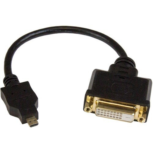 Cable de 20cm Adaptador Conversor Micro HDMI a DVI - Convertidor Micro HDMI Tipo D a DVI-D Monoenlace para Monitor Proyect