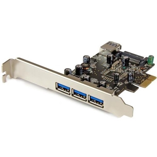 StarTech.com 4 Port PCI Express USB 3.0 Card - 3 External and 1 Internal - Native OS Support in Windows 8 and 7 - Standard