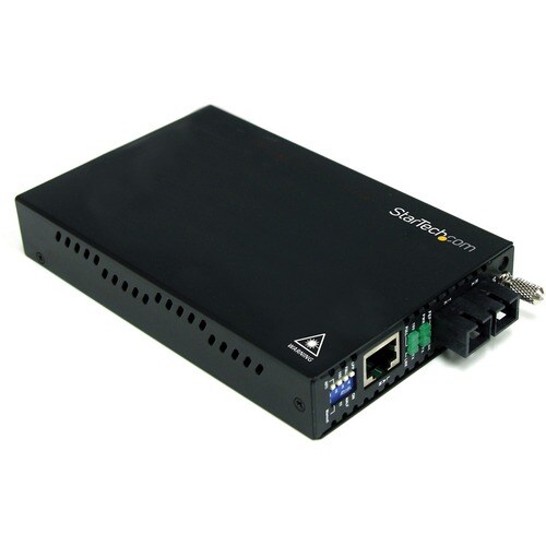 StarTech.com Transceiver/Media Converter - TAA Compliant - 2 Port(s) - 1 x Network (RJ-45) - 1 x SC - Duplex SC Port - Opt