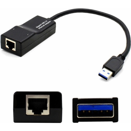 AddOn Lenovo 4X90E51405 Compatible USB 3.0 (A) Male to RJ-45 Female Black Adapter - 100% compatible and guaranteed to work