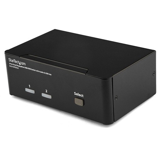 StarTech.com 2 Port Dual DisplayPort USB KVM Switch with Audio - 2 Computer(s) - 1 Local User(s) - WQUXGA - 3840 x 2400 - 