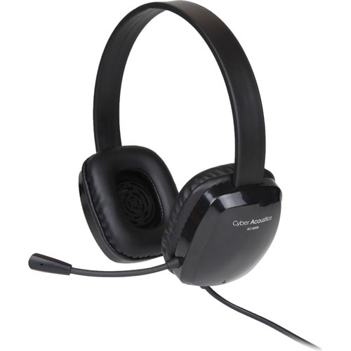 Cyber Acoustics Stereo Headset w/ Single Plug - Stereo - Mini-phone (3.5mm) - Wired - 20 Hz - 20 kHz - Over-the-head - Bin
