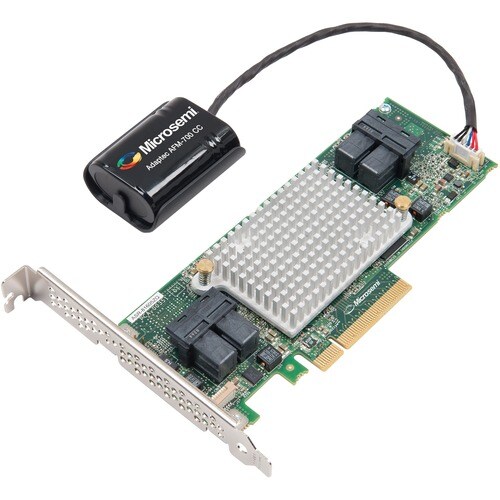 Microchip Adaptec 81605Z SAS Controller - 12Gb/s SAS - PCI Express 3.0 x8 - 1 GB Flash Backed Cache - Plug-in Card - RAID 